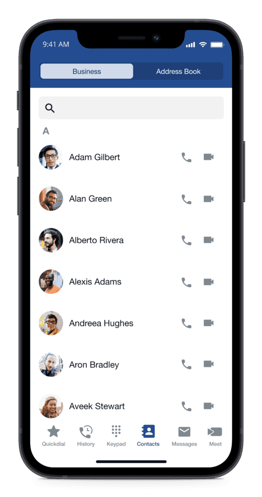 Sangoma Talk iOS Contacts