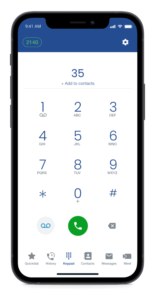 Sangoma Talk iOS Keypad