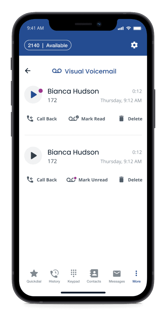 Sangoma Talk iOS Voicemail